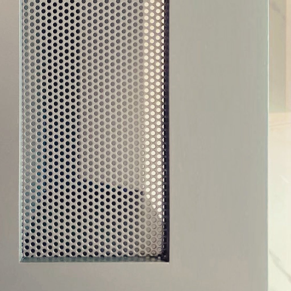 Vista frontal del mueble de TV